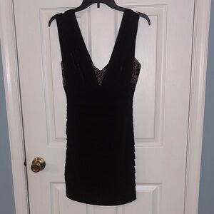 Max & Cleo Black Lace Mini Dress